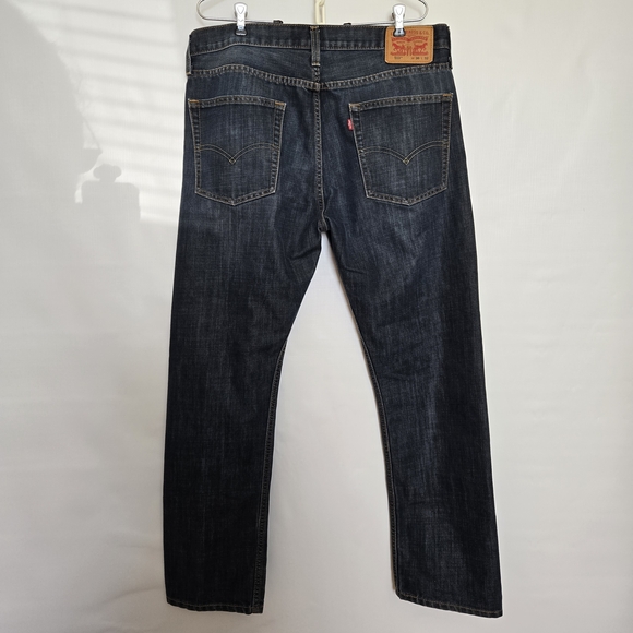 LEVI'S 513 CLASSIC JEANS MENS BLUE DENIM STRAIGHT LEG ZIPPER FRONT SIZE 36X32 - Picture 2 of 8